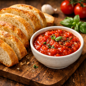 DeLulus Cali pan con salsa napolitana hecha en casa