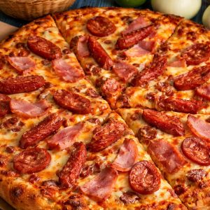 DeLulus Cali pizza especial de pollo, kabano y jamón – queso fundido y sabor intenso