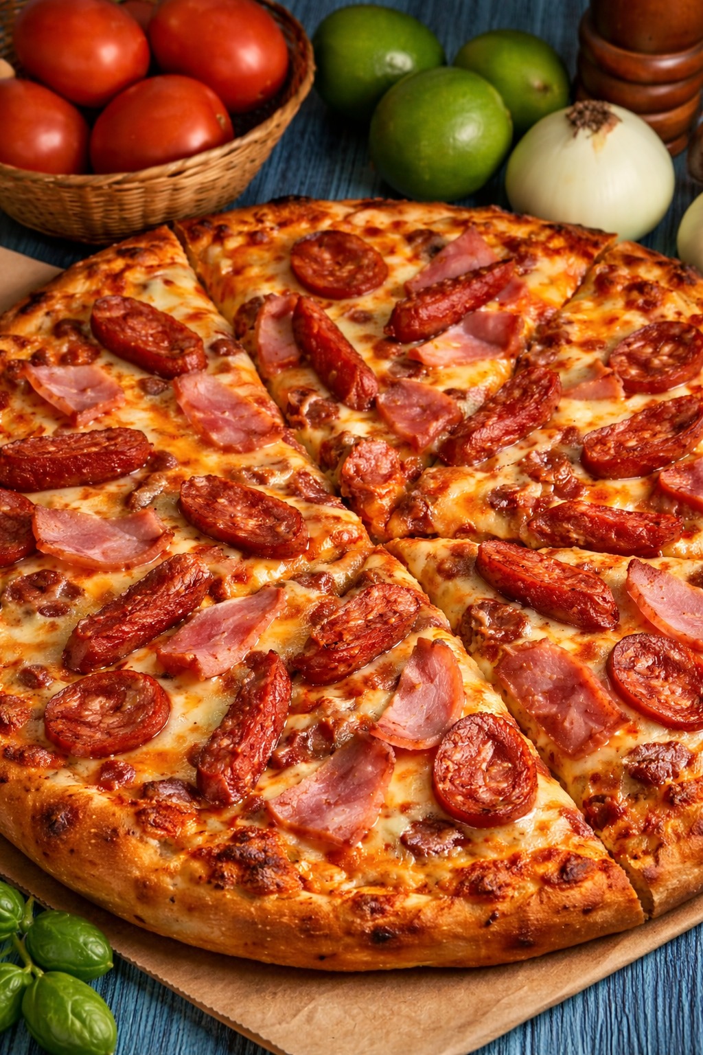 pizza especial de pollo, kabano y jamón – queso fundido y sabor intenso pizza especial de pollo, kabano y jamón – queso fundido y sabor intenso