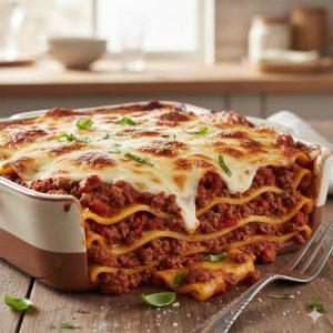 DeLulus Cali lasaña a la boloñesa con queso mozzarella gratinado