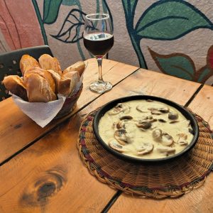 champiñones tres quesos