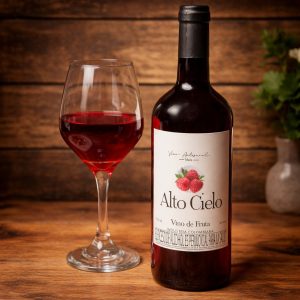 botella de vino alto cielo de mora